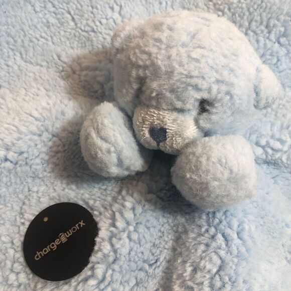 Ebba plush lovey security blanket. Blue Bear - Picture 2 of 6
